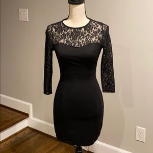 Black Lace Guess 3/4 Length Sleeve Dress